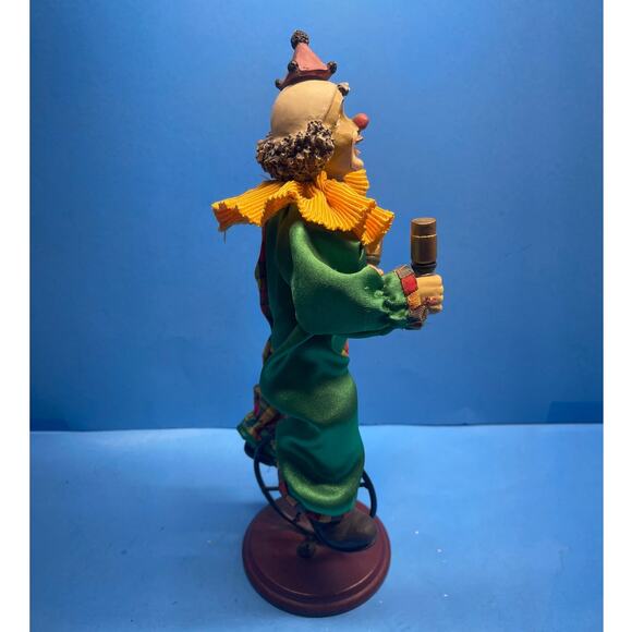 Vintage Circus Clown Figurine with Maracas Unicycle Hand-Painted 12" Multicolor - Picture 6 of 11